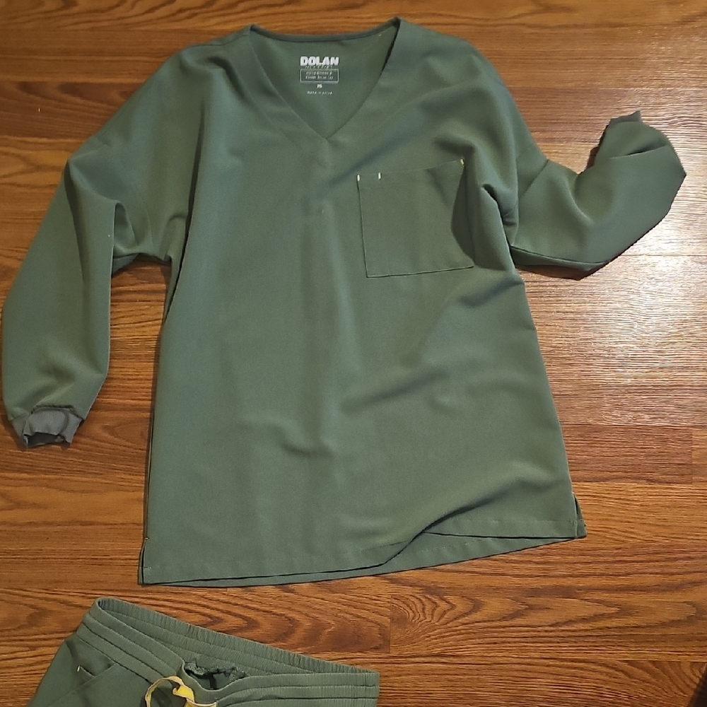dolan Olive Green V-Neck scrub top and jogger pants